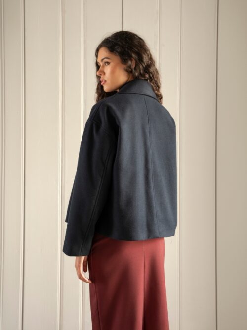 Cappotto Cropped Blu