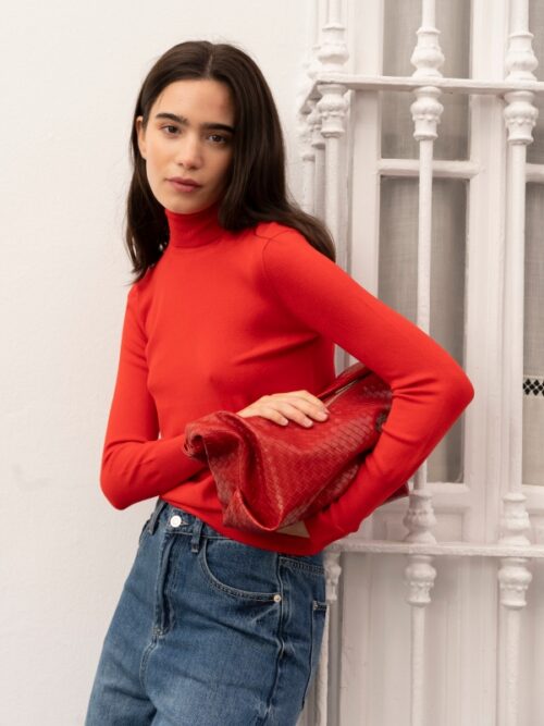 Maglione Dolcevita Rosso